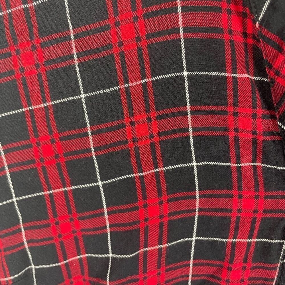 J. Jill Red Black Checkered Long Line Flannel‎ Button Up Shirt Size M - Picture 3 of 8